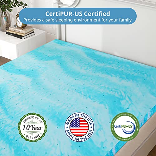 Full Mattress Topper, 3 inch Cooling Gel Memory Foam Mattress Topper, CertiPUR-US Certified