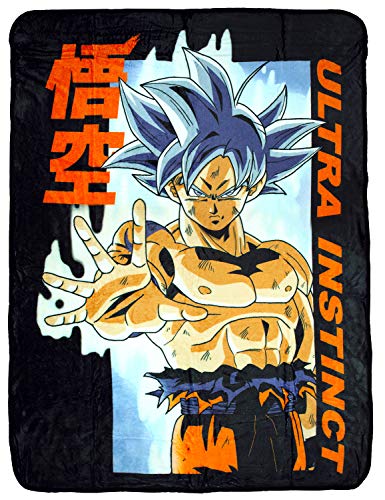 Seven Times Six Dragon Ball Super Goku Ultra Instinct Technique Soft and Plush Fleece Throw Blanket