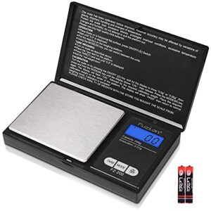 fuzion digital pocket scale, 200g/0.01g gram scale, mini scale gram and ounce, small food scale, herb scale, jewelry scale portable scale with tare, stainless steel, lcd