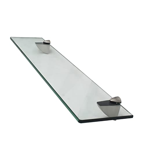 XVL Bathroom Glass Shelf 23.6 Inch Tempered Glass Storage Brushed GS3001AX