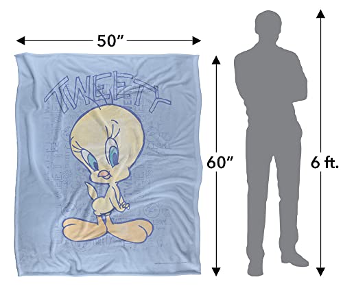 Looney Tunes Blanket, 50"x60", Tweety Fade Silky Touch Super Soft Throw