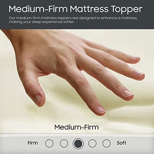 Nutan 1-inch Breathable Foam Mattress Topper for Orthopedic Support | Premium Supporting Bed Pads with Luxurious Softness, Comfortable Bed Toppers for Back Pain and Better Sleep, Queen, Off White