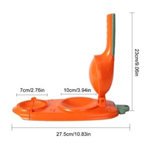 2 In 1 Dumpling Maker Machine, 2023 New Kitchen Dumplings Making Tool, Manual Dough Presser Dumpling Wrappers Press Wrapper for Dumplings, Wonton(Orange)