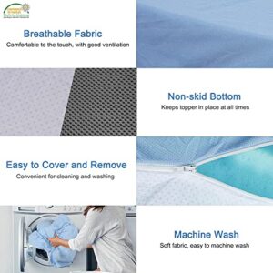 Askme Mattress Topper Twin 3 Inch Zoned Cooling Gel Memory Foam with Bonus Breathable Cover,Air Flow Design｜US and Euro Certified