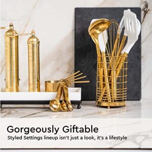 Gold Measuring Cups and Spoons Set - Stackable, Stylish, Sturdy 8-Piece Gold Measuring Cups and Gold Measuring Spoons Set - Cute Measuring Cup Set, Gold Kitchen Accessories, Gold Kitchen Utensils