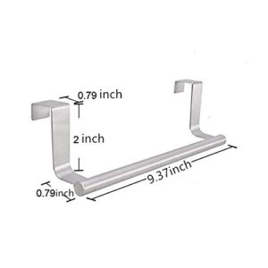 BRXY 2Pack Stainless Steel Over Door Towel Rack Bar Holders Dish/Towel Bar Holders-in/Out Cabinet Door-Stainless Steel-No Tool for Universal Fit on Cabinet Cupboard Doors