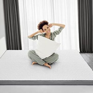 OWLLIGHT Mattress Topper Queen, 3 Inch Egg Crate Queen Memory Foam Mattress Topper, CertiPUR-US Certified Dual Layer Gel Infused, Removable & Washable Soft Cover, Relieve Pressure Points
