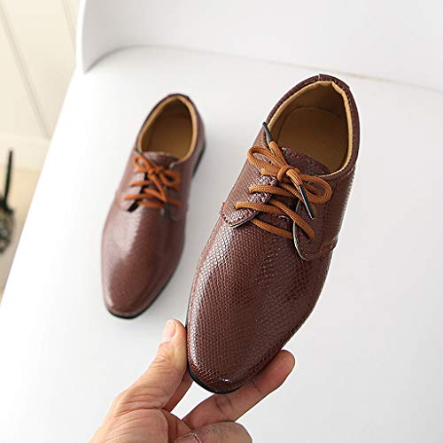 Mercatoo Kids Slip on Children Infant British Perform Student Style Baby Casual Shoes Kids Boys Baby Shoes (Brown, 4-4.5 Years)