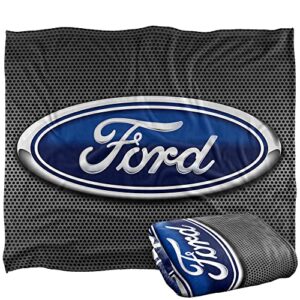 ford blanket, 50"x60" oval logo metallic silky touch super soft throw blanket