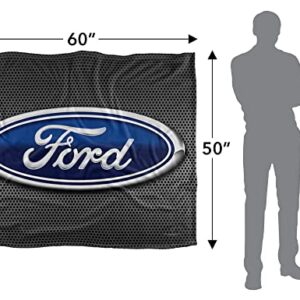 Ford Blanket, 50"x60" Oval Logo Metallic Silky Touch Super Soft Throw Blanket