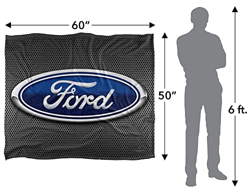 Ford Blanket, 50"x60" Oval Logo Metallic Silky Touch Super Soft Throw Blanket