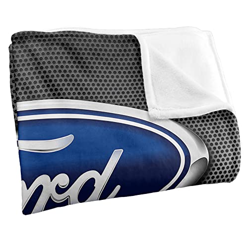 Ford Blanket, 50"x60" Oval Logo Metallic Silky Touch Super Soft Throw Blanket