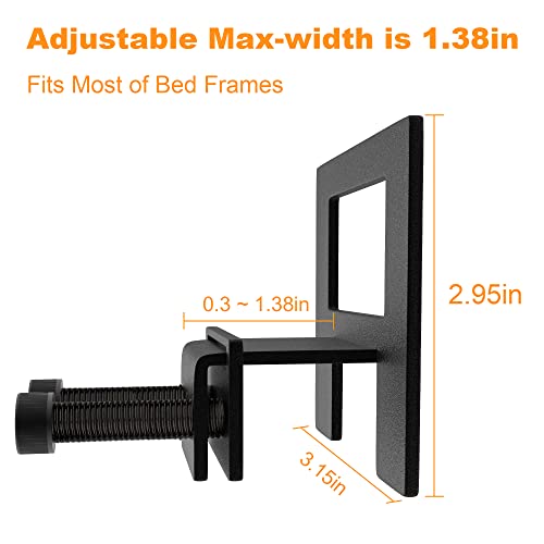 UJUJIA 6 PCS Mattress Gaskets for Bed Frame Non-Slip Mattress Holder in Place Gripper, Thicked and Wider Anti-Slip Baffle,Adjustable Size,Easy to Assemble, Black