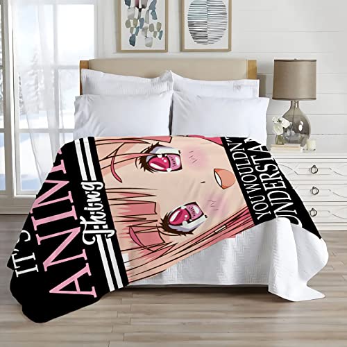 Personalized Anime Blanket Blanket Custom Name KawaiiAnime Throw Blanket Gifts for Girls Boys,Cute Anime Decor Soft Flannel Fleece Cartoon Customized Blanket Manga for Adults Bed Sofa Chair 80x60In