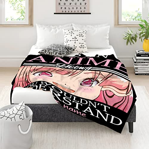 Personalized Anime Blanket Blanket Custom Name KawaiiAnime Throw Blanket Gifts for Girls Boys,Cute Anime Decor Soft Flannel Fleece Cartoon Customized Blanket Manga for Adults Bed Sofa Chair 80x60In