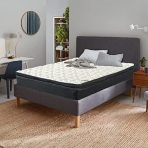 treaton medium firm pillow top hybrid mattress individually wrapped pocket coil spring, king black