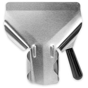 stainless steel popcorn scoop – easy fill tool for bags & boxes, great utility serving scooper for snacks, desserts, ice, & dry goods by back of house ltd.