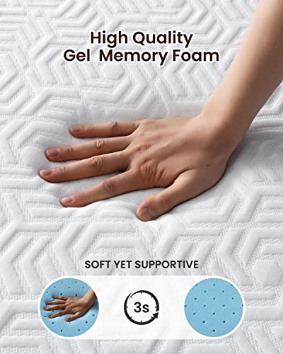 UniPon 3 Inch Gel Memory Foam Mattress Topper Twin, Medium Firm Mattress Topper, High Density Foam Bed Topper for Pressure Relief, Removable & Washable Cover, CertiPUR-US Certified