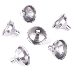 1.25" Stainless Steel Mini Funnels for Miniature Bottles, Essential Oils, DIY Lipbalms, Cooking Spices Liquids, Homemade Make-Up Fillers (6 Pack) by Super Z Outlet