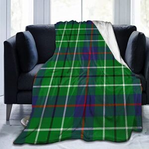 Fleece Blanket Throw Blanket, Clan Duncan Tartan Lightweight Blanket for Sofa, Couch, Bed, Camping, Travel - Super Soft Cozy Microfiber Blanket 80"X60"