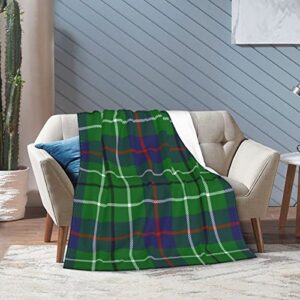 Fleece Blanket Throw Blanket, Clan Duncan Tartan Lightweight Blanket for Sofa, Couch, Bed, Camping, Travel - Super Soft Cozy Microfiber Blanket 80"X60"