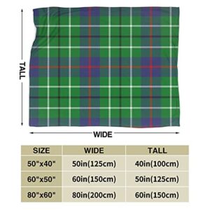 Fleece Blanket Throw Blanket, Clan Duncan Tartan Lightweight Blanket for Sofa, Couch, Bed, Camping, Travel - Super Soft Cozy Microfiber Blanket 80"X60"