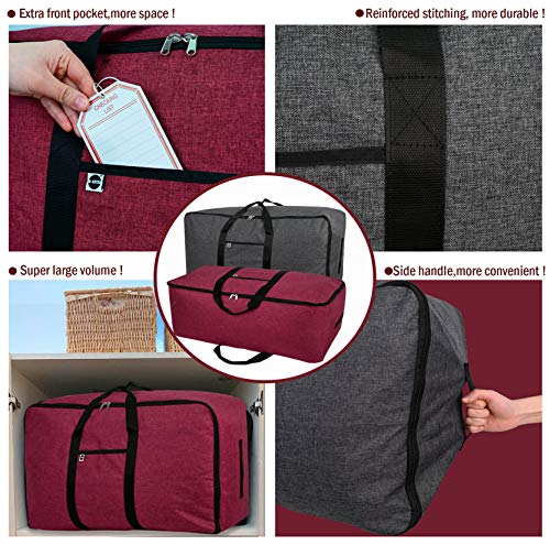 ITAVL 70L Large capacity Storage Bag ,Sturdy 500D heather material super strong ,Ideal for bedding ,Pillows,Duvets,Clothes or moving home use . (Dark Grey-24")