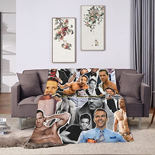 Blanket Ryan Reynolds Soft and Comfortable Warm Fleece Blanket for Sofa,Office Bed car Camp Couch Cozy Plush Throw Blankets Beach Blankets