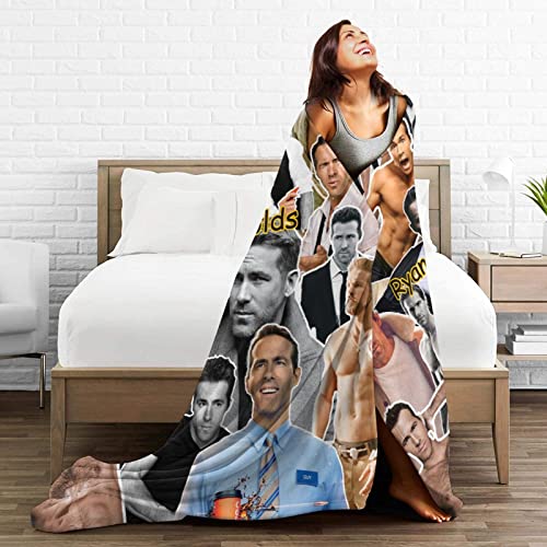 Blanket Ryan Reynolds Soft and Comfortable Warm Fleece Blanket for Sofa,Office Bed car Camp Couch Cozy Plush Throw Blankets Beach Blankets