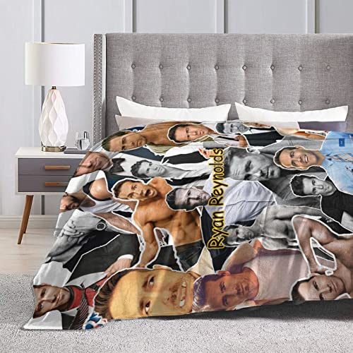 Blanket Ryan Reynolds Soft and Comfortable Warm Fleece Blanket for Sofa,Office Bed car Camp Couch Cozy Plush Throw Blankets Beach Blankets