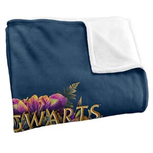 Harry Potter Hogwarts Multi-Colored Floral Crest Officially Licensed Silky Touch Super Soft Throw Blanket 50" x 60"