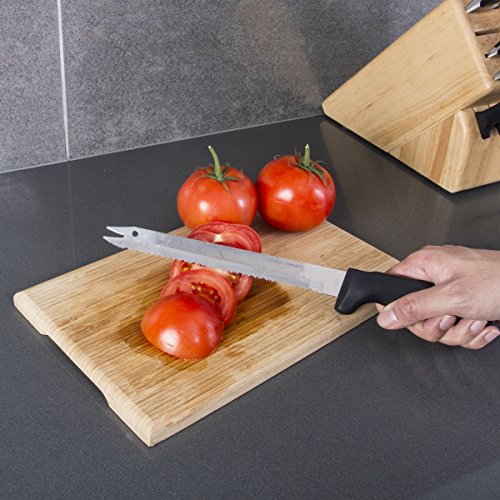 Kitchen + Home Carving Bread Knife – 8” Ultra Sharp Surgical Stainless Steel Serrated All Purpose Kitchen Knife – Never Needs Sharpening - As Seen on TV and Live Demonstration