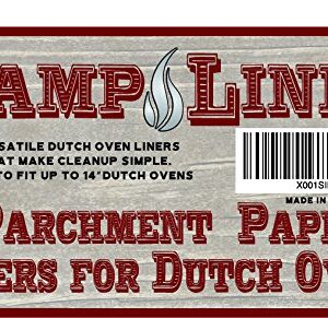 CampLiner Parchment Dutch Oven Liners, 20” Disposable Paper Liners (20 Pack), New 50% Thicker Material