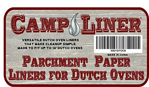 CampLiner Parchment Dutch Oven Liners, 20” Disposable Paper Liners (20 Pack), New 50% Thicker Material