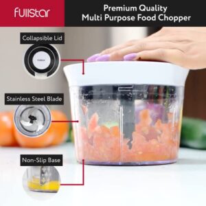 FULLSTAR Manual Food Chopper, Pull Chopper, Pull String Chopper, Fullstar Vegetable Chopper & Garlic Mincer with Julienne Spiralizer & Egg Beater - Veggie Chopper, Onion Chopper, Garlic Chopper