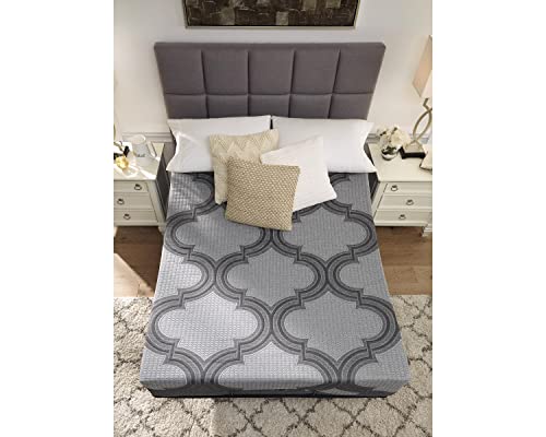 Signature Design by Ashley 1100 Series Traditional 11 Inch Firm Mattress in a Box for Pressure Relief, Queen, Light Gray