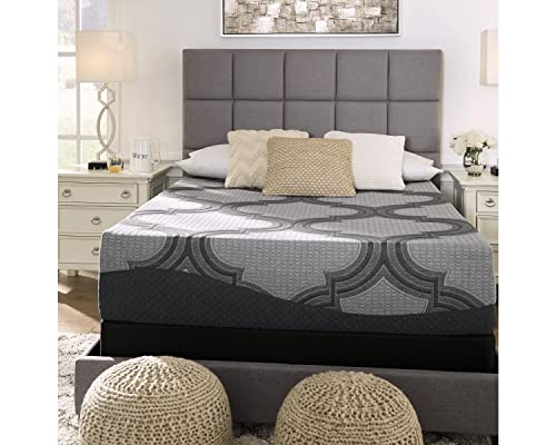 Signature Design by Ashley 1100 Series Traditional 11 Inch Firm Mattress in a Box for Pressure Relief, Queen, Light Gray