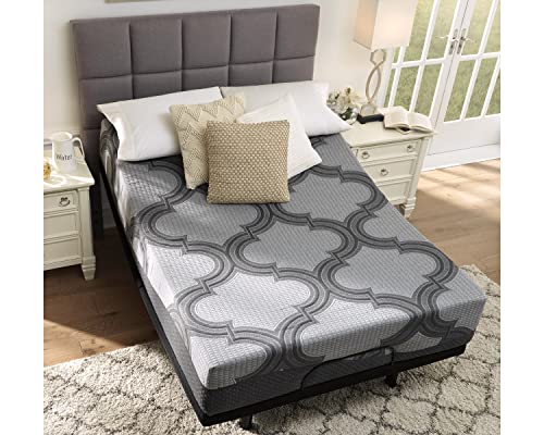 Signature Design by Ashley 1100 Series Traditional 11 Inch Firm Mattress in a Box for Pressure Relief, Queen, Light Gray