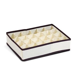 furinno 12284iv non-woven fabric storage organizer, 4 by 6-inch, ivory with brown trim
