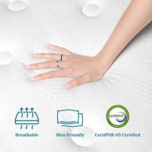 TeQsli Queen Mattress, 12 Inch Gel Memory Foam Mattress with Innerspring Hybrid Mattress in a Box Pressure Relief & Supportive Queen Size Mattress CertiPUR-US Certified 100-Night Trial 10-Year Support