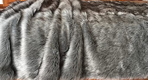 Luxury Fake Fox Fur Throw Blanket Fox Faux Fur Throw Blanket Gray 79"x90" Queen Size Fake Fur Throw Blanket