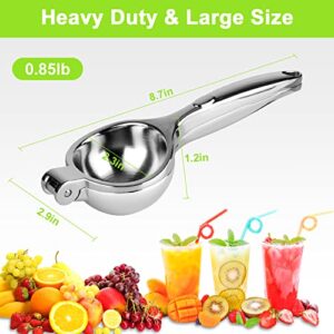 Lemon Squeezer, Nicehelper Handheld Manual Lime Squeezer, Heavy Duty Large Lemon Juicer, Stainless Steel Citrus Press with Long Ergonomic Handle, for Lemon, Citrus, Lime, Orange, Fruit, Pomegranate