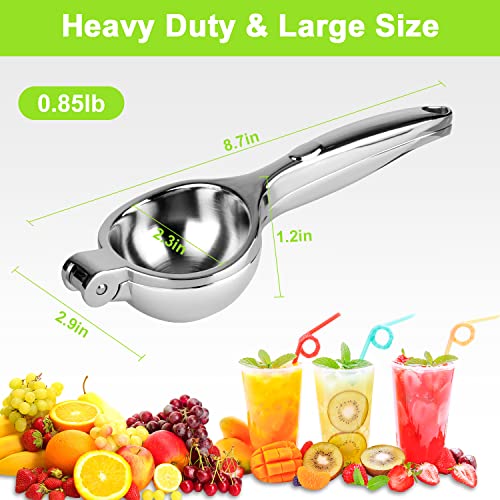 Lemon Squeezer, Nicehelper Handheld Manual Lime Squeezer, Heavy Duty Large Lemon Juicer, Stainless Steel Citrus Press with Long Ergonomic Handle, for Lemon, Citrus, Lime, Orange, Fruit, Pomegranate