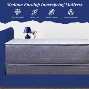 Greaton 12" Firm Mattress with 8" Box Spring Set, Comfy and Relaxing Double Sided Mattress for Proper Sleep, Heavy Duty Internal Structure Provide Accurate Body Support, Queen