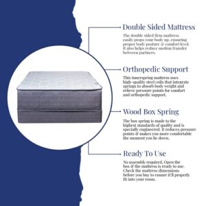 Greaton 12" Firm Mattress with 8" Box Spring Set, Comfy and Relaxing Double Sided Mattress for Proper Sleep, Heavy Duty Internal Structure Provide Accurate Body Support, Queen