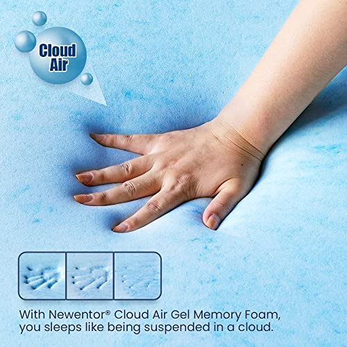 Newentor® Soft but Supportive Gel Memory Foam Mattress Topper - 3 Inch Queen Mattress Topper for Back and Shoulder Pain Relief, CertiPUR-US Certified, Queen