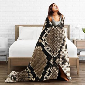 Prexill Snake Skin Soft Flannel Fleece Throw Blanket，Lightweight Warm Microfiber Plush Couch Sofa Bed Blanket (80"x60" Queen-Size for Adults…