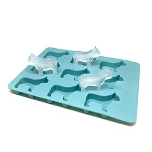 kasian house french bulldog ice cube tray and treat mold, 9 frenchie shaped molds, bpa free and heat resistant, chocolate mold