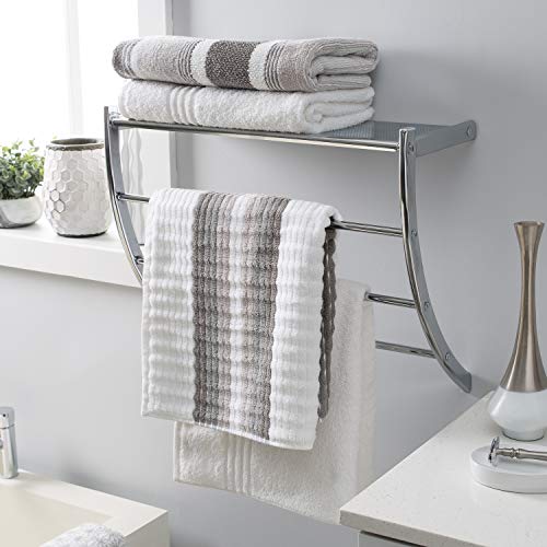 Organize It All Neu Home Curved Towel with Shelf Metallic 1747W