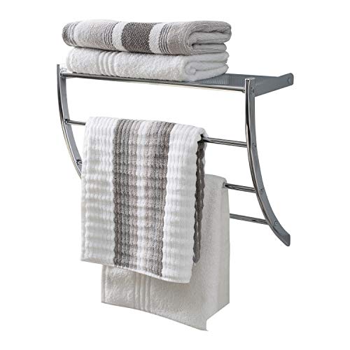 Organize It All Neu Home Curved Towel with Shelf Metallic 1747W